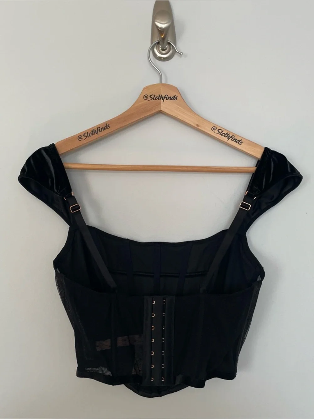 Victorias Secret Dream Angels Velvet Corset Top- Black- Size Medium- DD